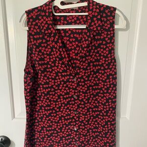 Equipment Silk Sleeveless Heart Blouse M